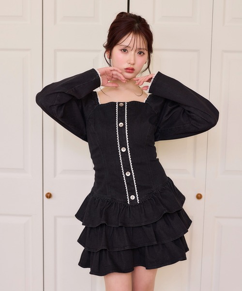 one after another NICE CLAUP ワンピース 「Denim Collection」レース