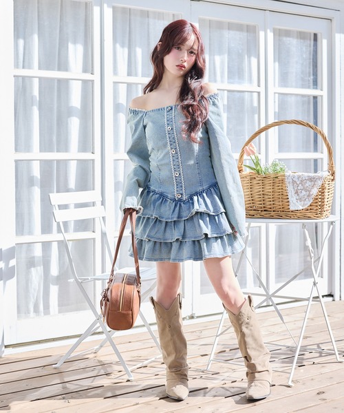 one after another NICE CLAUP ワンピース 「Denim Collection」レース