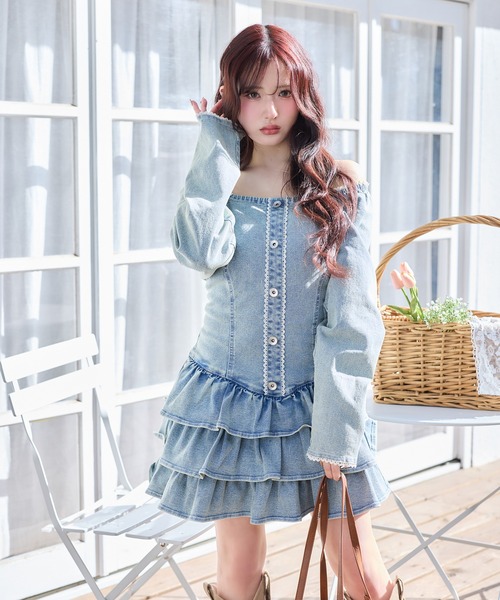 one after another NICE CLAUP ワンピース 「Denim Collection」レース