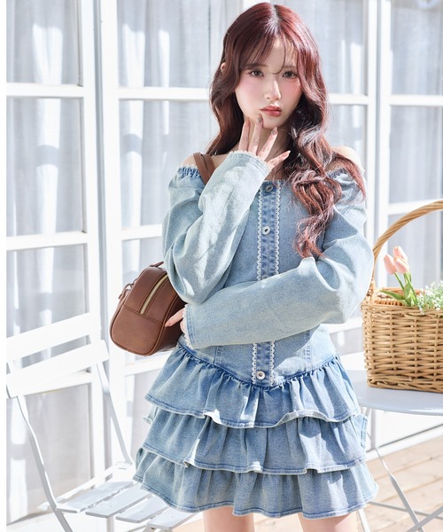 one after another NICE CLAUP ワンピース 「Denim Collection」レース
