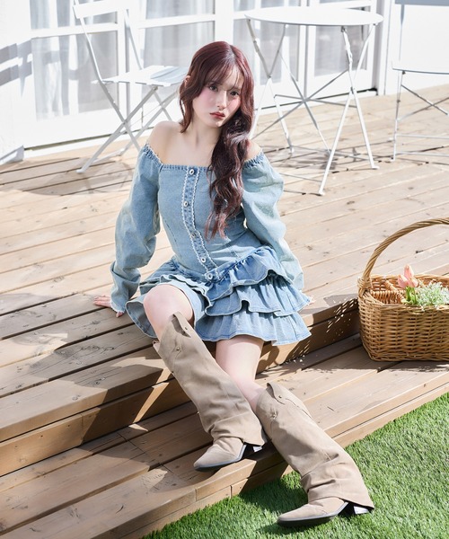 one after another NICE CLAUP ワンピース 「Denim Collection」レース