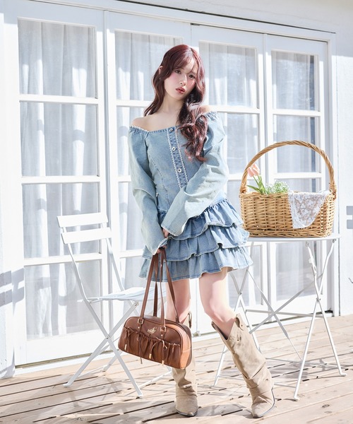one after another NICE CLAUP ワンピース 「Denim Collection」レース