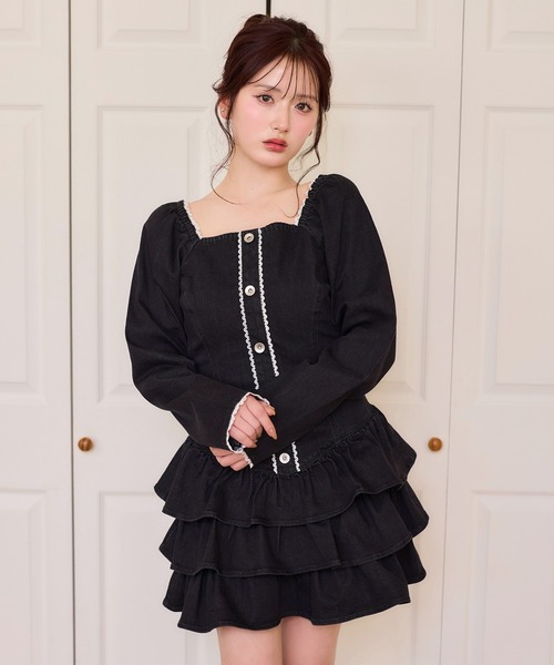 one after another NICE CLAUP ワンピース 「Denim Collection」レース