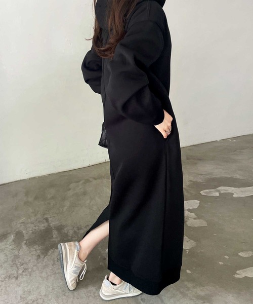 「GeeRA」 長袖ワンピース MEDIUM チャコール レディース_画像2