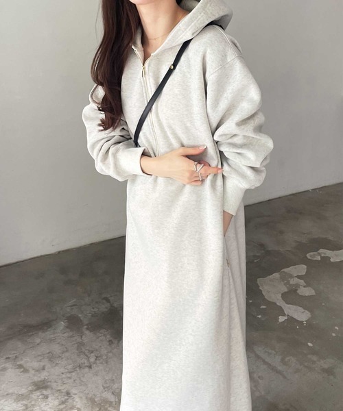 「GeeRA」 長袖ワンピース MEDIUM チャコール レディース_画像9