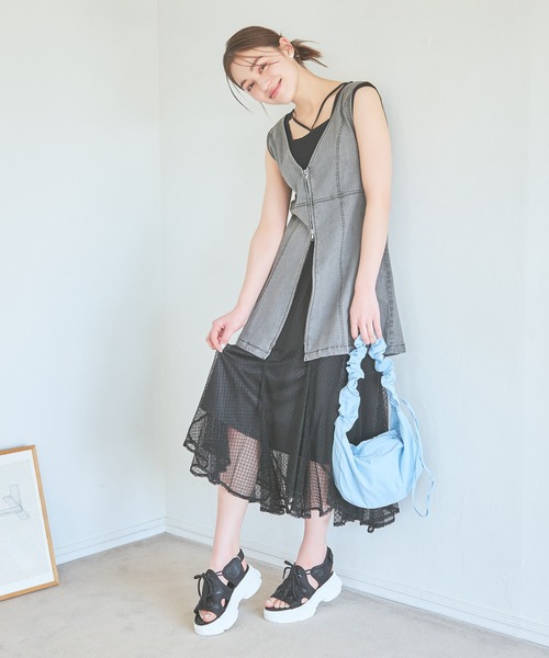 「mysty woman」 ロングスカート FREE アイボリー レディース_画像4