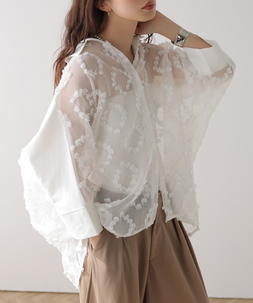 ブラウス シャツ 夏 フリンジシアーシャツ レディース : ZOZOTOWN