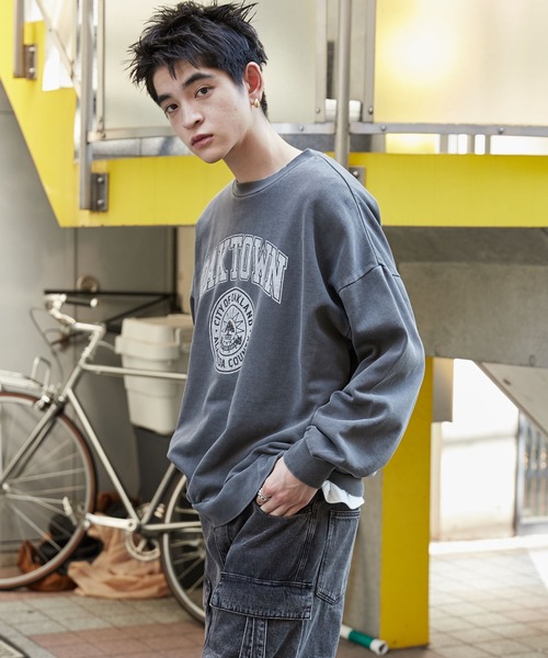 「WEGO」 スウェットカットソー LARGE グレー メンズ_画像6
