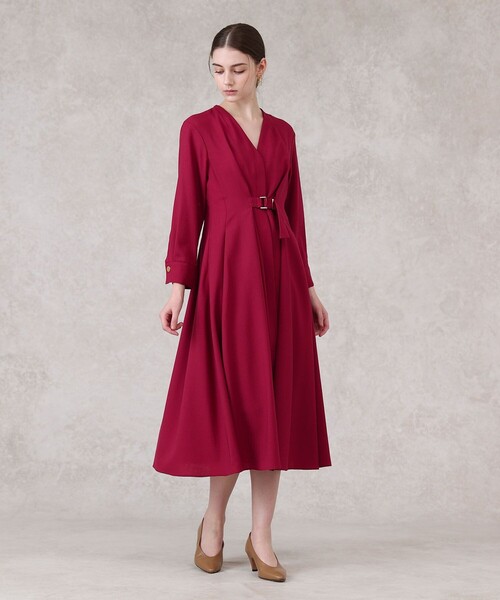 ANAYI（アナイ） 長袖ワンピース 36 レッド レディース : ZOZOTOWN