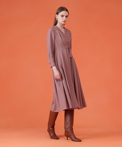 ANAYI（アナイ） 長袖ワンピース 36 レッド レディース : ZOZOTOWN