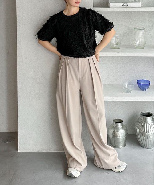 「feepur」 半袖ニット MEDIUM グレー レディース_画像2