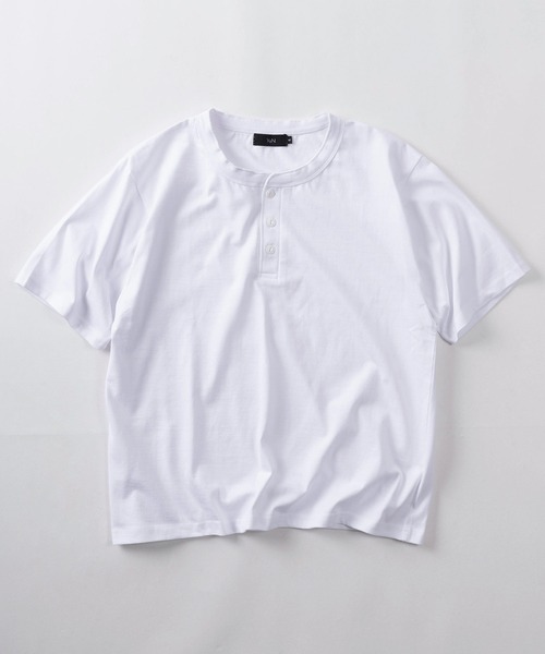 ヘンリーネック tシャツ 「88」無地 短丈 Tシャツ/ケミカル加工/ユニ