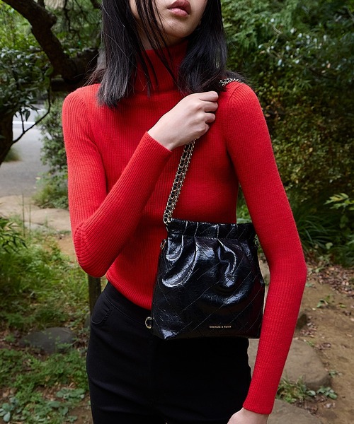 CHARLES & KEITH 2way ショルダー バッグブラック CHARLES ＆ KEITH（チャールズ&キース） 「CHARLES & KEITH」 2WAY