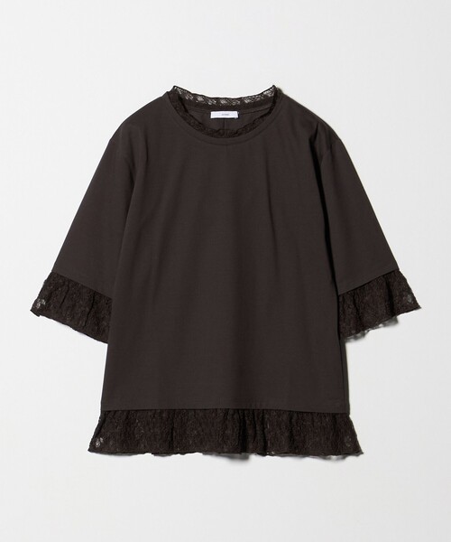 tシャツ 「ASTRAET」レース コンビ クルーネックTシャツ レディースの画像
