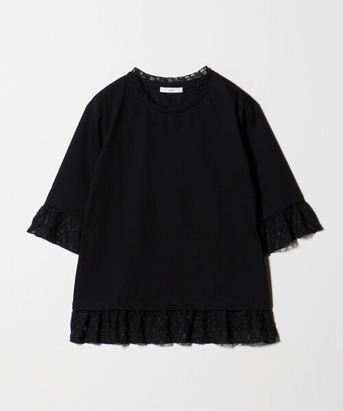 tシャツ 「ASTRAET」レース コンビ クルーネックTシャツ レディースの画像