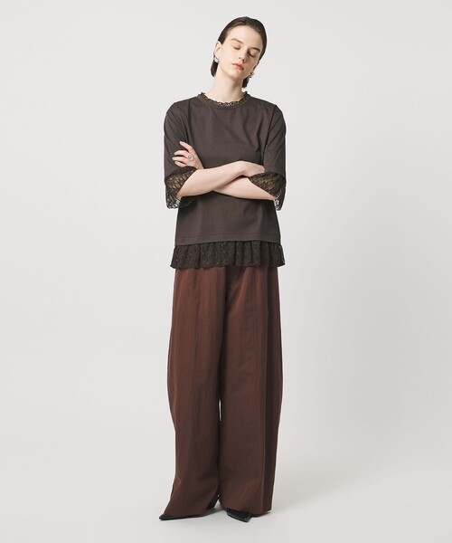 tシャツ 「ASTRAET」レース コンビ クルーネックTシャツ レディースの画像