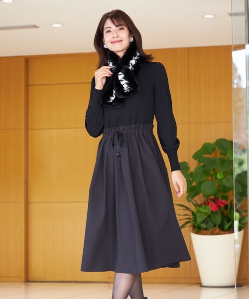 TO BE CHIC（トゥー ビー シック） 長袖ワンピース 40 ブラック 