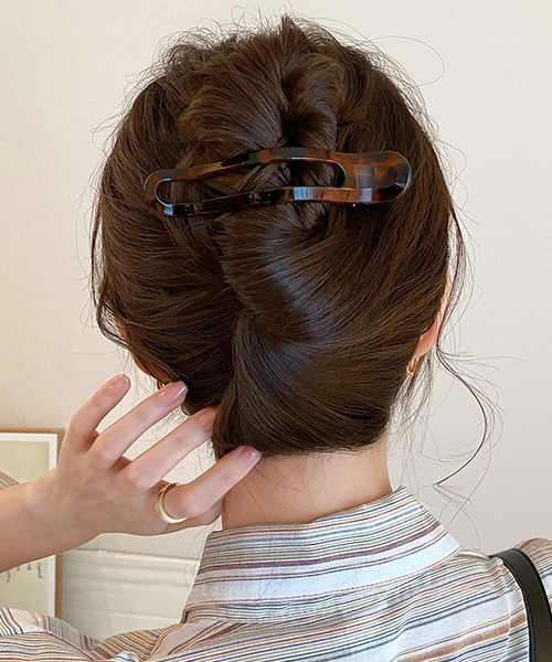 ALMO ヘアクリップ べっ甲デザインヘアクリップ/レディース(T3