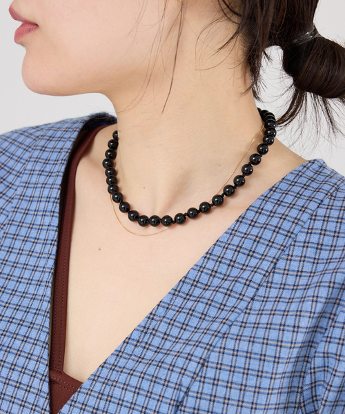 IENA（イエナ） ネックレス 「追加」EO/イオ ROUND STONE NECKLACE 
