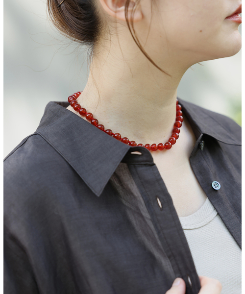 IENA（イエナ） ネックレス 「追加」EO/イオ ROUND STONE NECKLACE