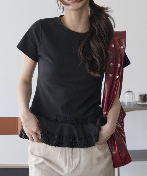 「UNE MANSION」 半袖Tシャツ FREE ブラック レディース_画像5