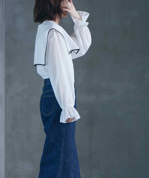 「RANAN」 長袖ブラウス L オフホワイト レディース_画像8