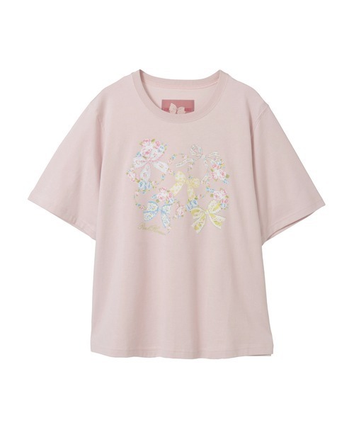 PINK HOUSE（ピンクハウス） tシャツ 半袖 ロココリボンプリント