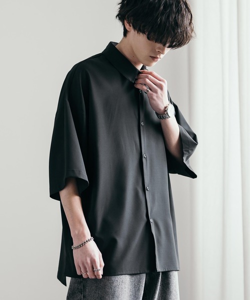 「Rocky Monroe」 7分袖シャツ L チャコール メンズ_画像3