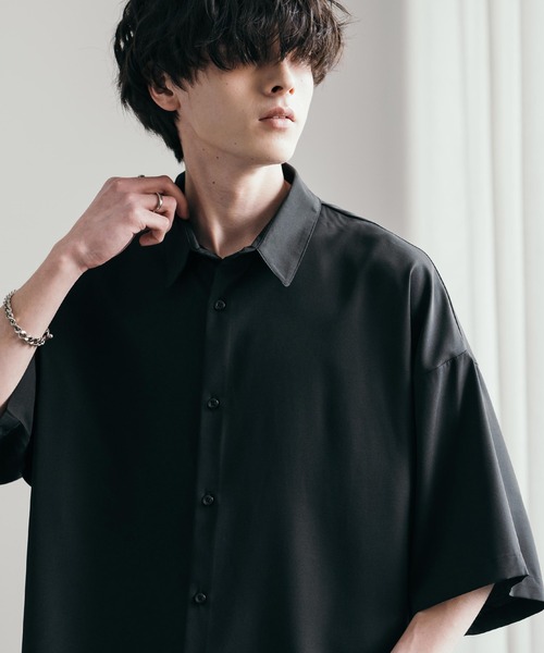 「Rocky Monroe」 7分袖シャツ L チャコール メンズ_画像6