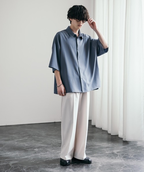 「Rocky Monroe」 7分袖シャツ L チャコール メンズ_画像9