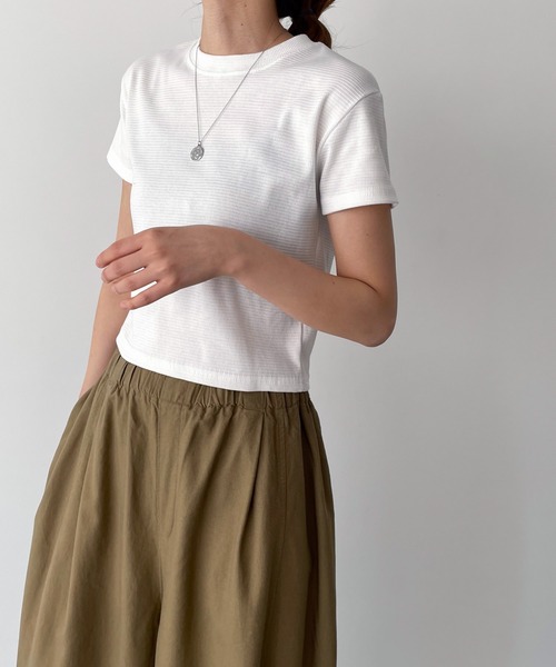 「CANAL JEAN」 「El mar」半袖Tシャツ ONE SIZE ヘザーグレー レディース_画像5