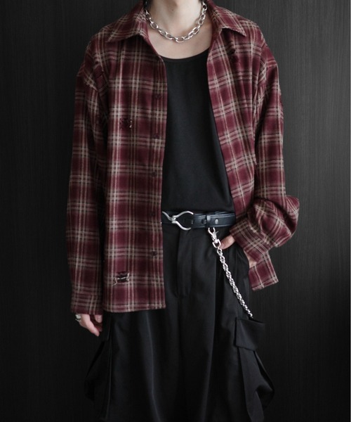 「KUUUPY」 長袖シャツ LARGE ネイビー メンズ_画像7