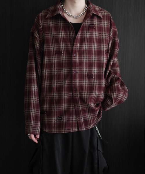 「KUUUPY」 長袖シャツ LARGE ネイビー メンズ_画像8