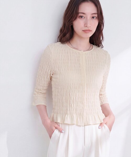 natural couture ブラウス シャツ コンパクトシャーリングブラウス
