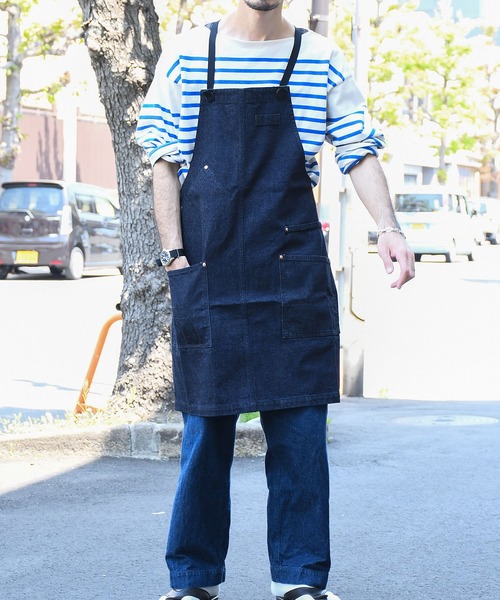 【新品】Johnbull　エプロン風　パンツ　個性的　レディース　S Johnbull ジョンブル makerhood ホワイトデニム 靴磨き職人用