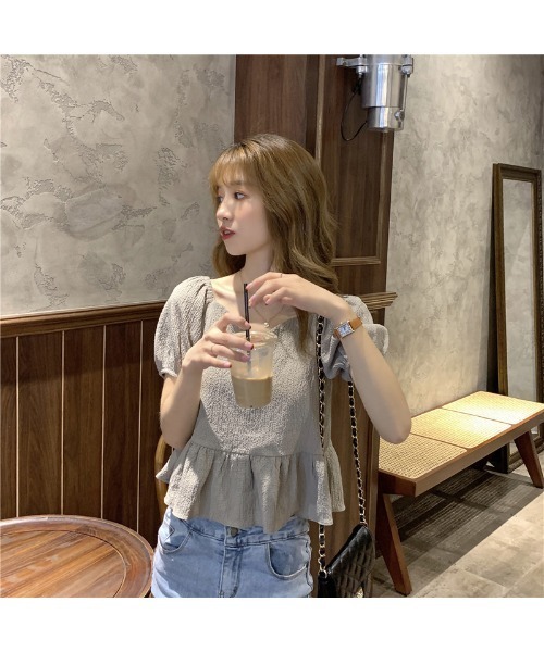 シャツ ブラウス おしゃれスタ ふんわりやわらかボリュームスリーブvネック半袖ブラウス Zozotown Paypayモール店 通販 Paypayモール