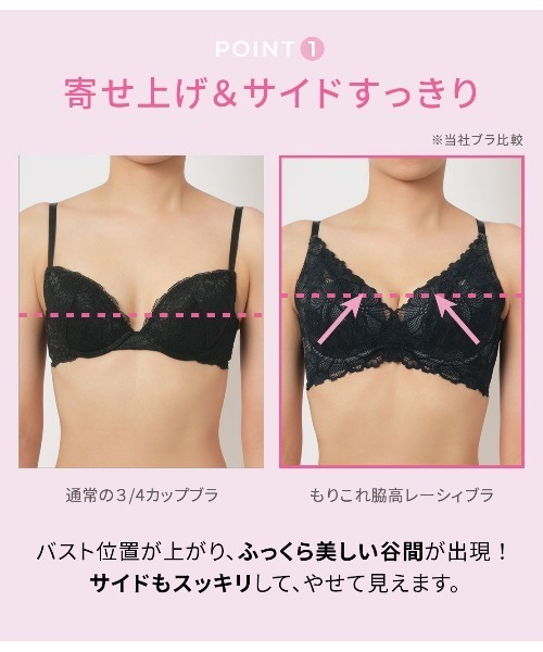 PEACH JOHN ブラジャー 「Aカップ〜／総レースで盛れる＆脇肉