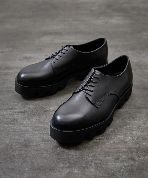 PADRONE ラバーソール　厚底　プレーントゥ　26センチ　ヒール4.5cm PADRONE（パドローネ）PLAIN TOE with Chunky Sole（プレーン