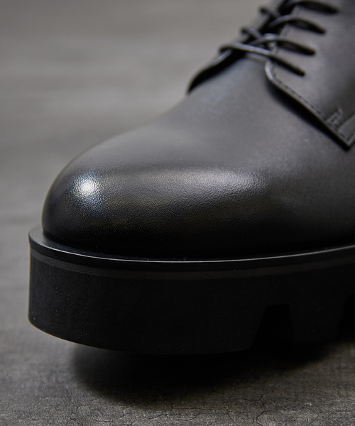 【美品】パドローネ ダービーシューズ プレーン 外羽根 黒 40 ボリューム PADRONE ビジネスシューズ パドローネ / PLAIN TOE with Chunky