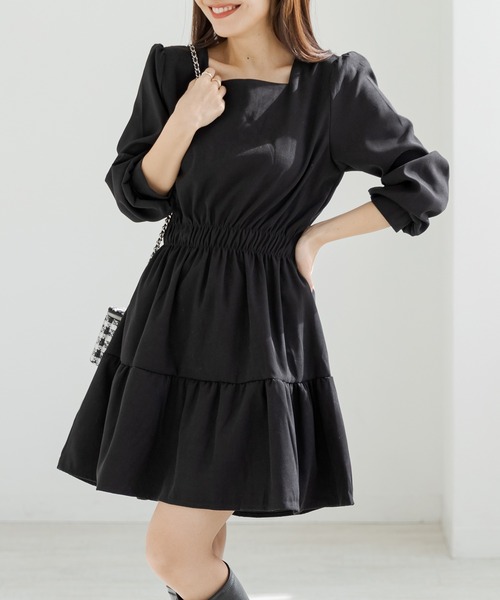 DAY CLOSET ワンピース レディース ぽわん袖のティアード