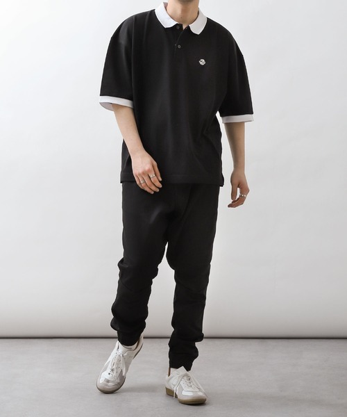 メンズ ポロシャツ プルオーバー 5分袖 ビッグシルエット P00450 ZIP FIVE ポロシャツ 「ZIP FIVE」UVカット 速乾 ワンポイント