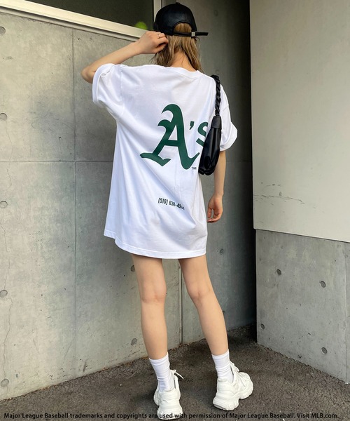 Man Tシャツ 白 ロゴ スタジアム BACK TO THE FIELD tシャツ 「MLB」スタジアムアドレスプリントTシャツ