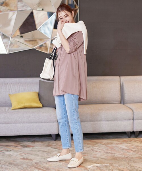 Tiaclasse ブラウス シャツ 「洗える」ヴィンテージサテンチュニック