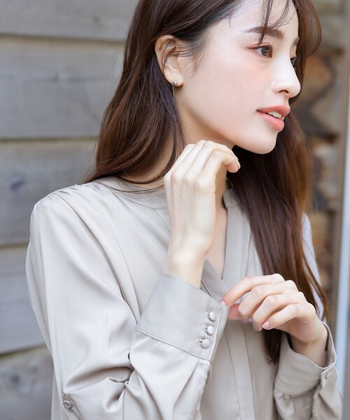 ブラウス シャツ 「洗える」ヴィンテージサテンチュニックブラウス レディース Tiaclasse ブラウス シャツ 「洗える」ヴィンテージサテン