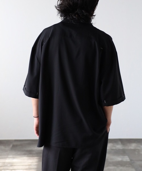 CREARE -LINO- シャツ オーバーサイズ 比翼開き オープンカラー
