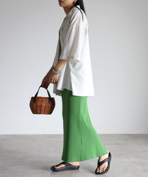 専用　beautiful people ♫ オーバーサイズ 立体編み CREARE -LINO- シャツ オーバーサイズ 比翼開き オープンカラー