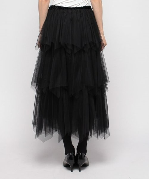 アルアバイル　チュール付きロングスカート　2 allureville（アルアバイル） スカート ソフトチュールティアード