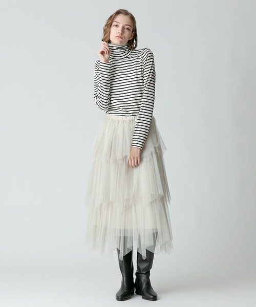 allureville（アルアバイル） スカート ソフトチュールティアード