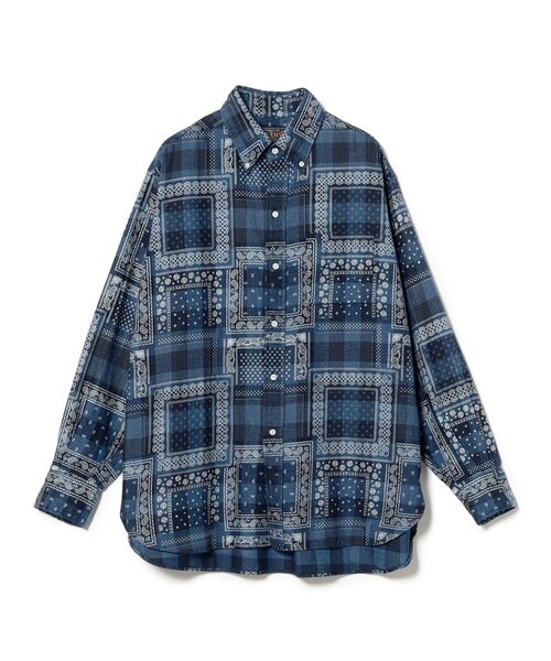 HUF PLAID ZIP SHIRT メンズシャツ HUF ハフ ロゴ刺繍 オンブレ
