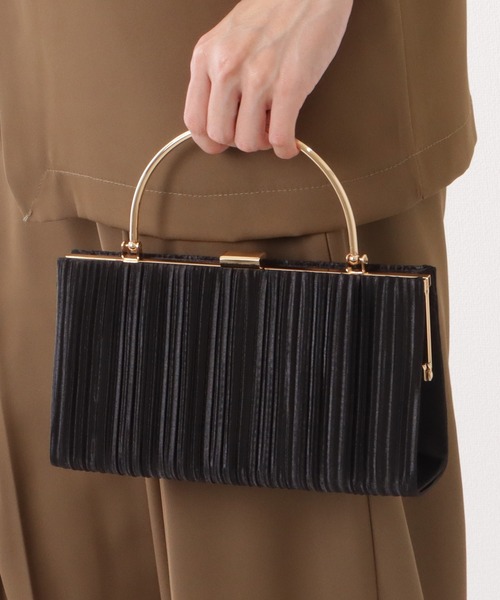 和光 Lanzetti  黒 本革  パーティーバッグ 和光 Lanzetti 黒 本革 パーティーバッグ